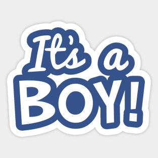 It's a Boy! Baby Announcement (white text) T-shirt Sticker